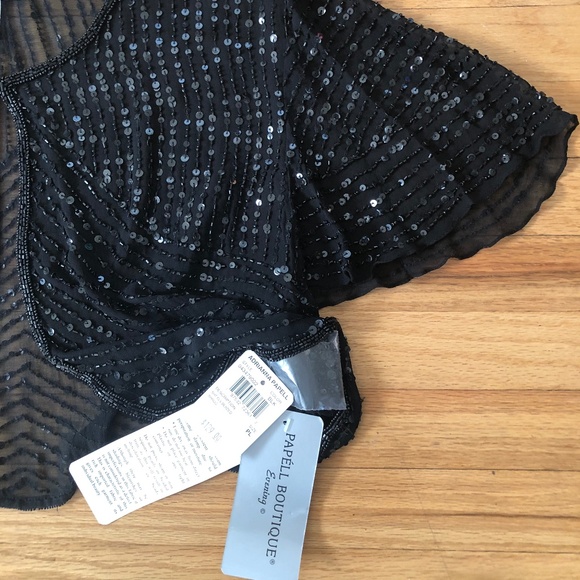 Short Sleeve Beaded Shrug - Picture 5 of 7